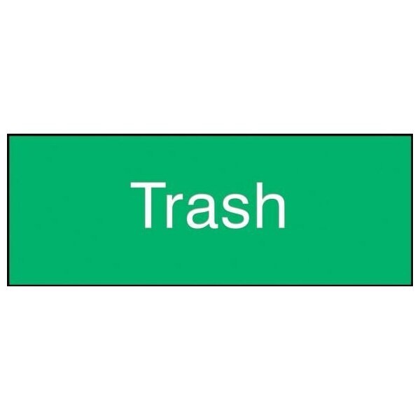 Accuform Trash, Engraved Plastic, 3 in x 8 in PSG872GN - main